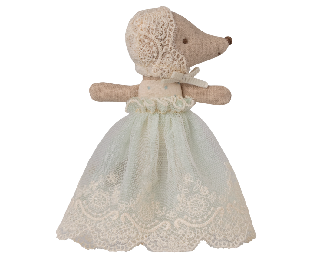 Baby mouse in gown - Mint | Playroom Avenue