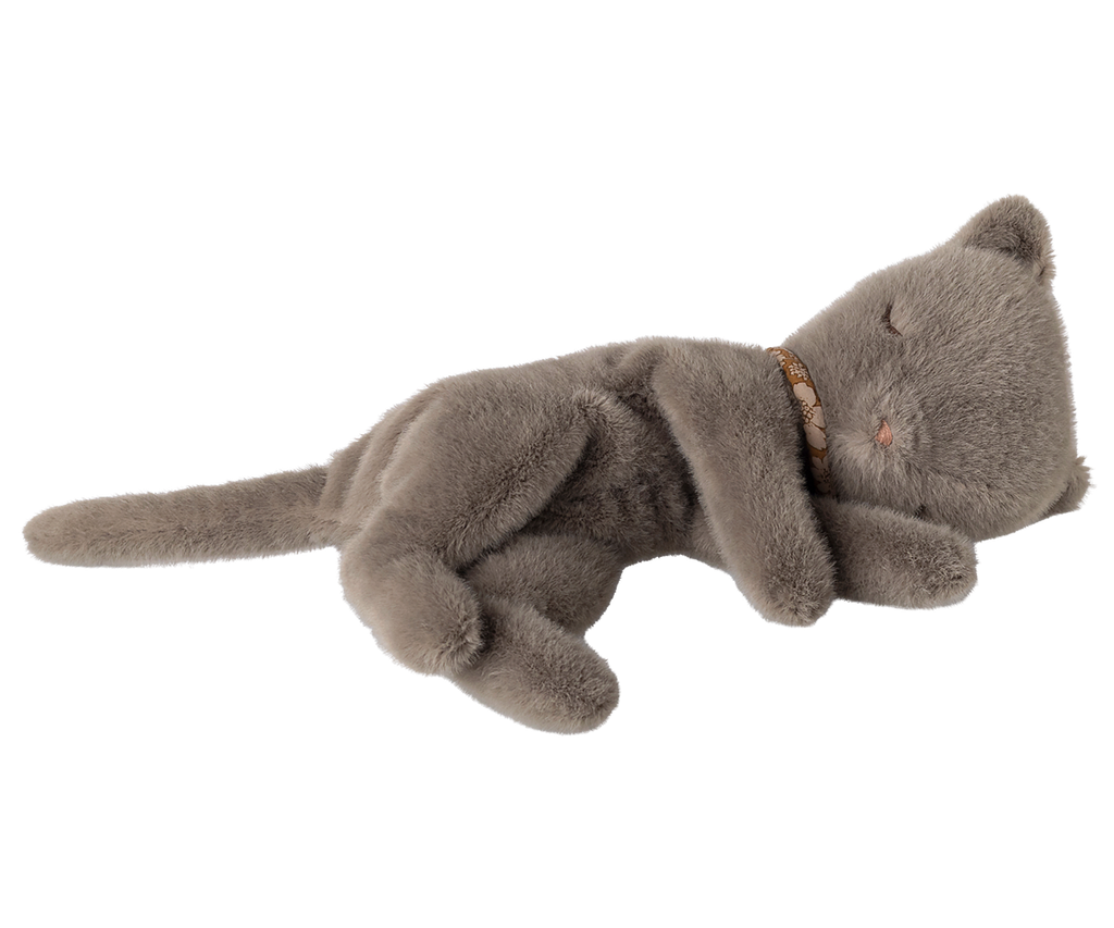 Maileg Sleeping kitten plush, Small - Grey | Playroom Avenue