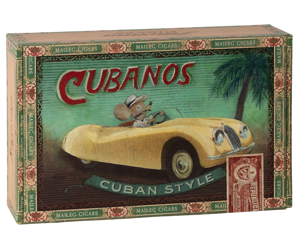 Grandma and grandpa mice in cigarbox | Playroom Avenue