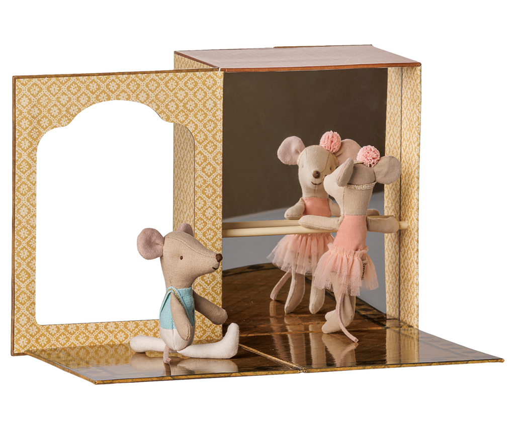 Ballet mice in dance studio, Little sister and brother | Playroom Avenue