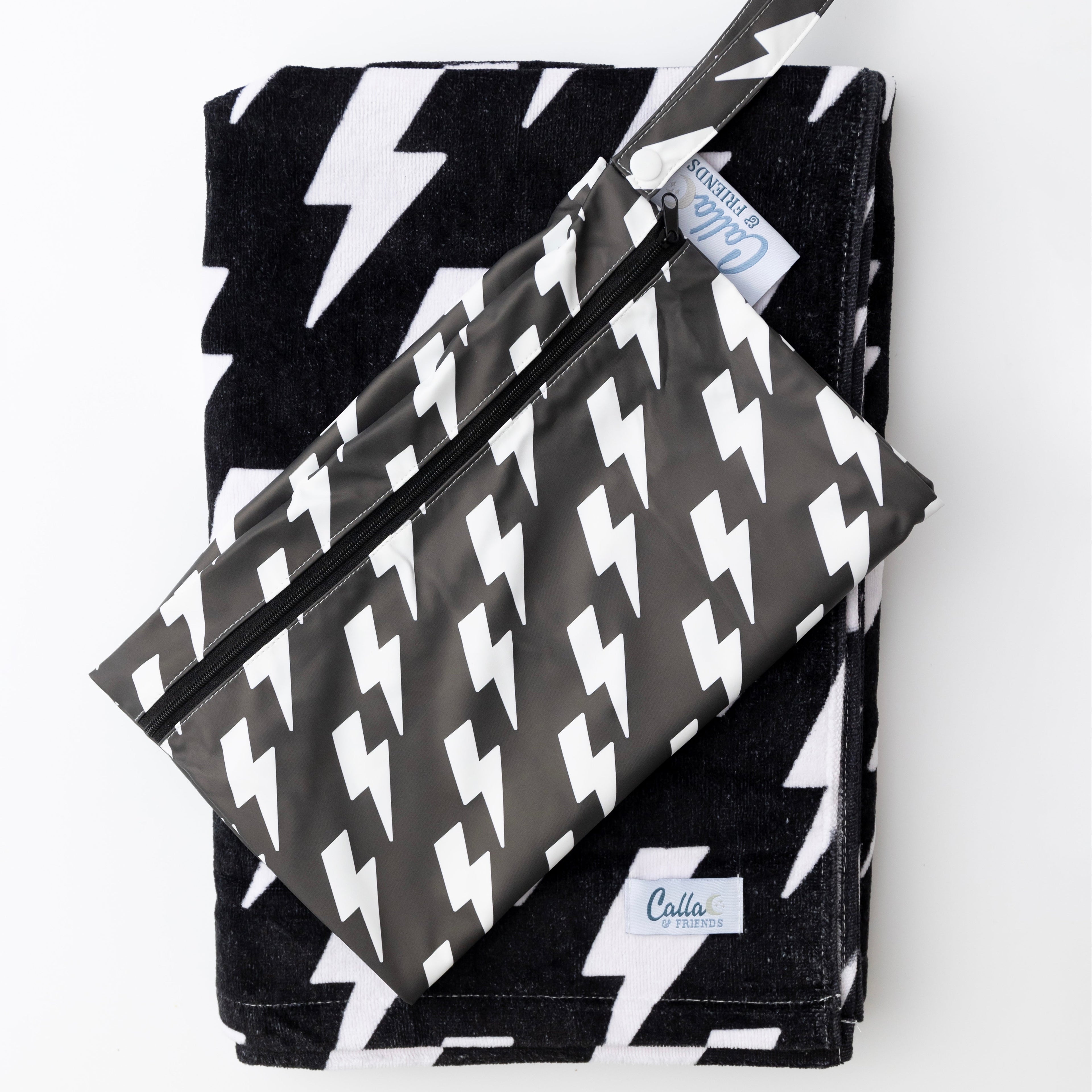 Calla and Friends The Kenzie Beach Towel - BOLT Blackout | Playroom Avenue