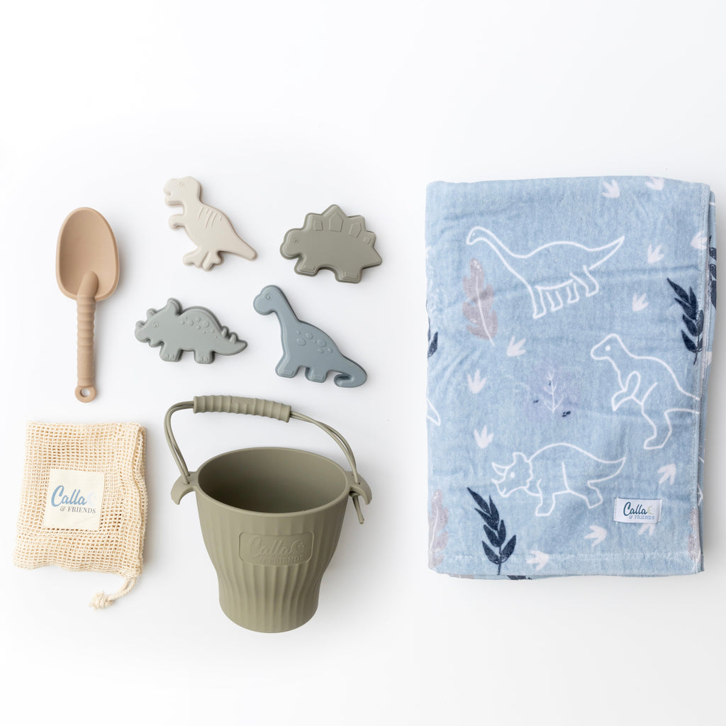 Calla and Friends Dominic’s Dinos Silicone Beach Toy Set | Playroom Avenue