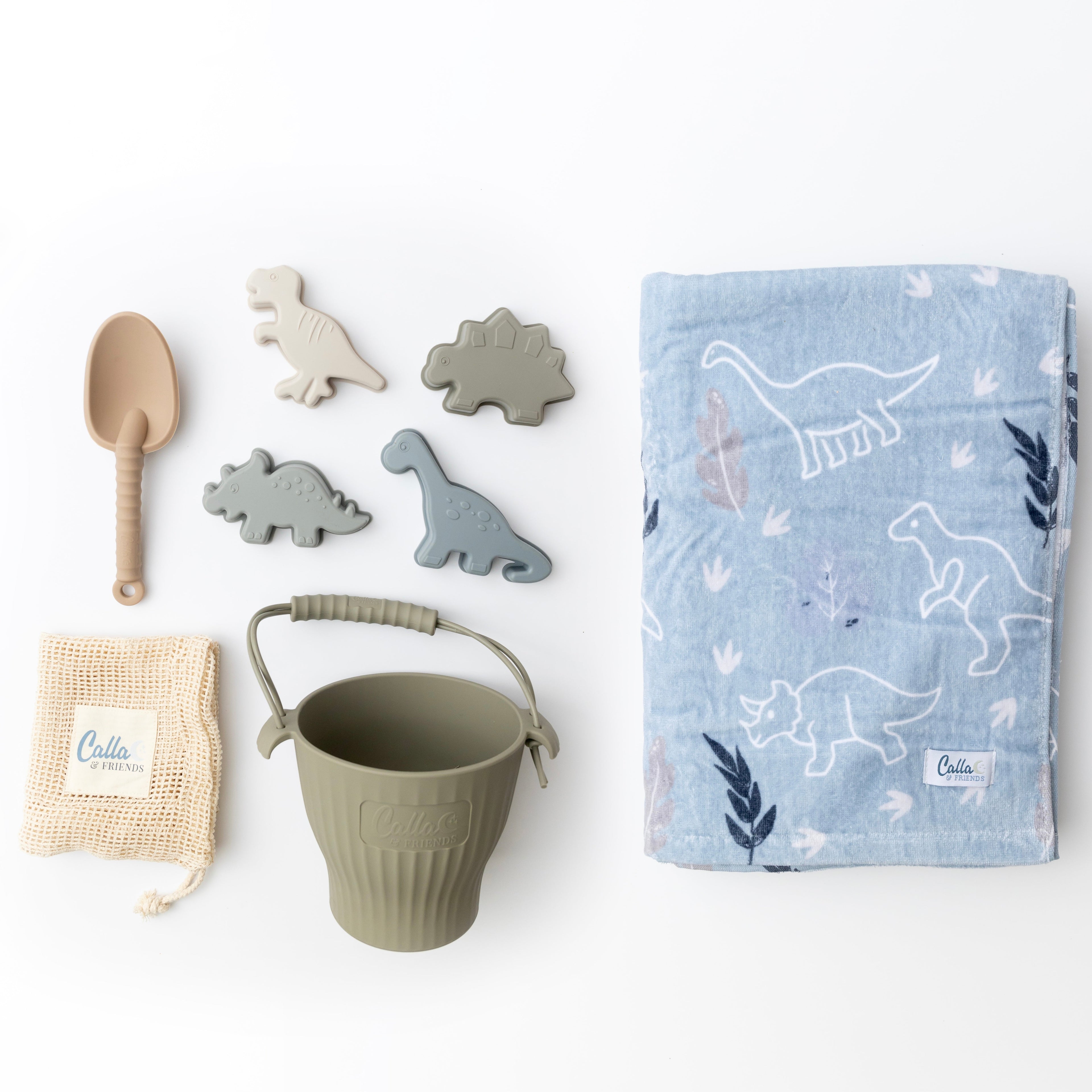 Calla and Friends Dominic’s Dinos Silicone Beach Toy Set | Playroom Avenue