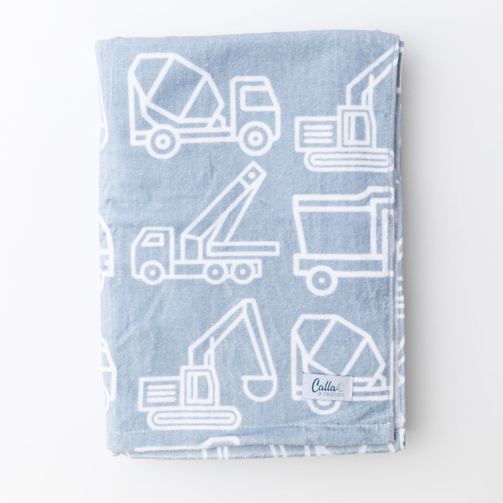Calla and Friends The Kenzie Beach Towel - Trucks & Diggers | Playroom Avenue