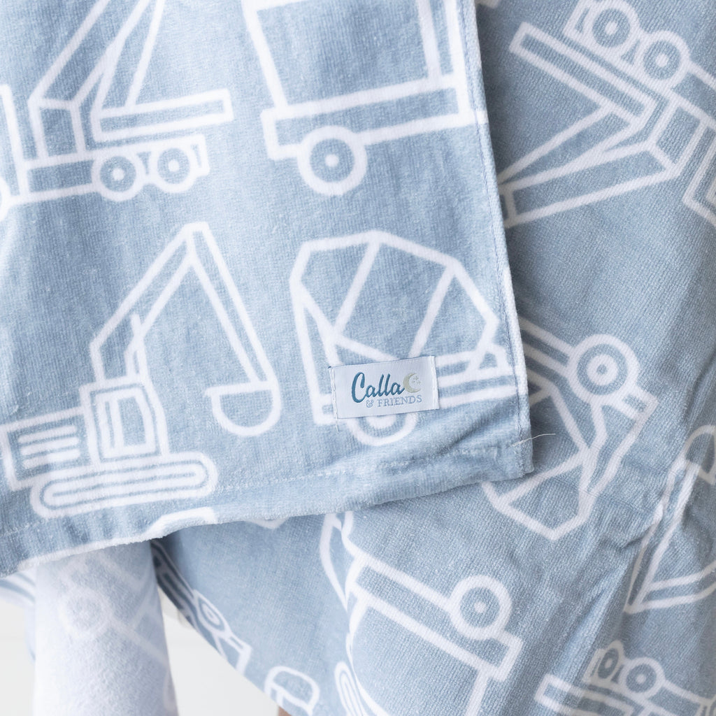 Calla and Friends The Kenzie Beach Towel - Trucks & Diggers | Playroom Avenue