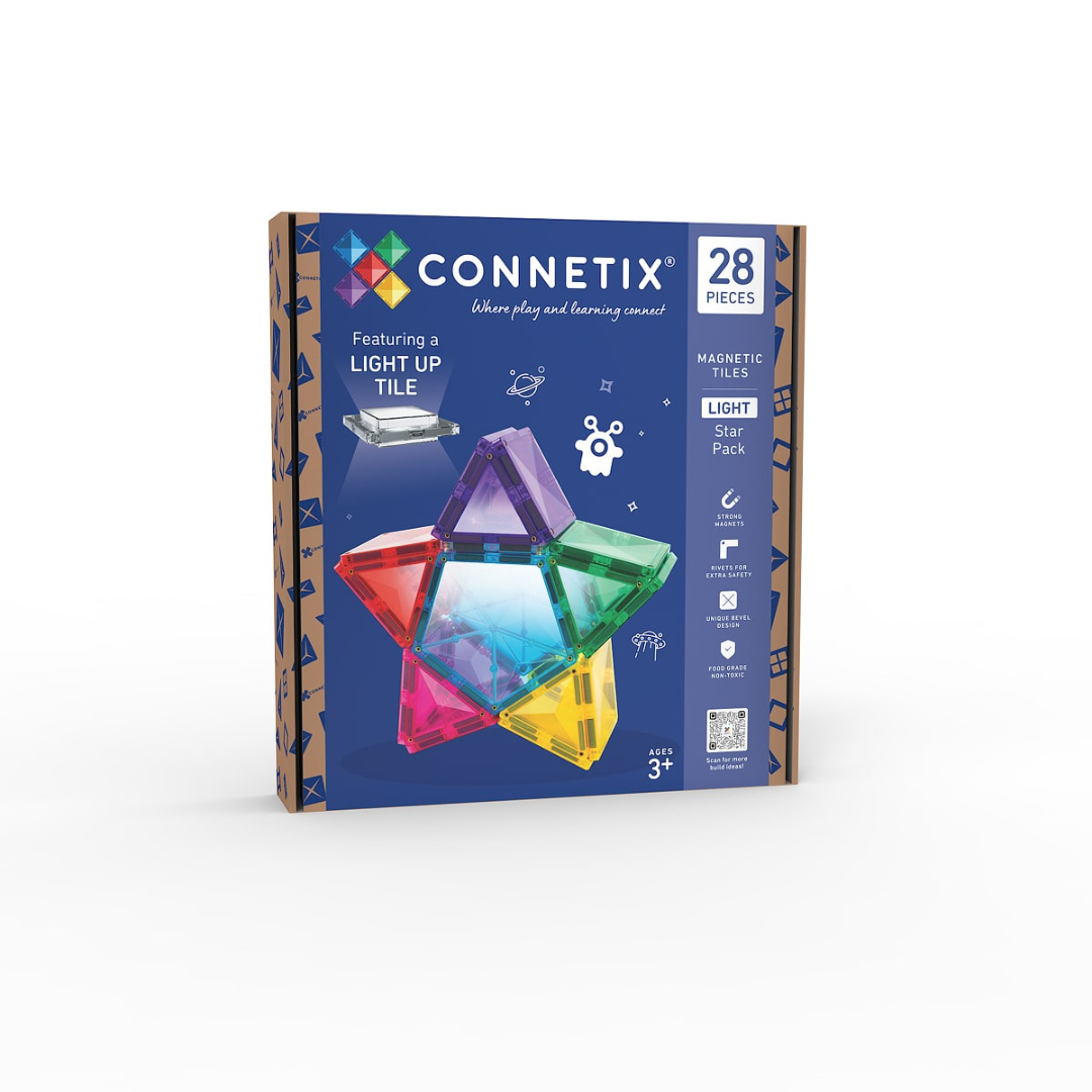 Connetix Magnetic Tiles | Light Star Pack (28 pcs) | Playroom Avenue