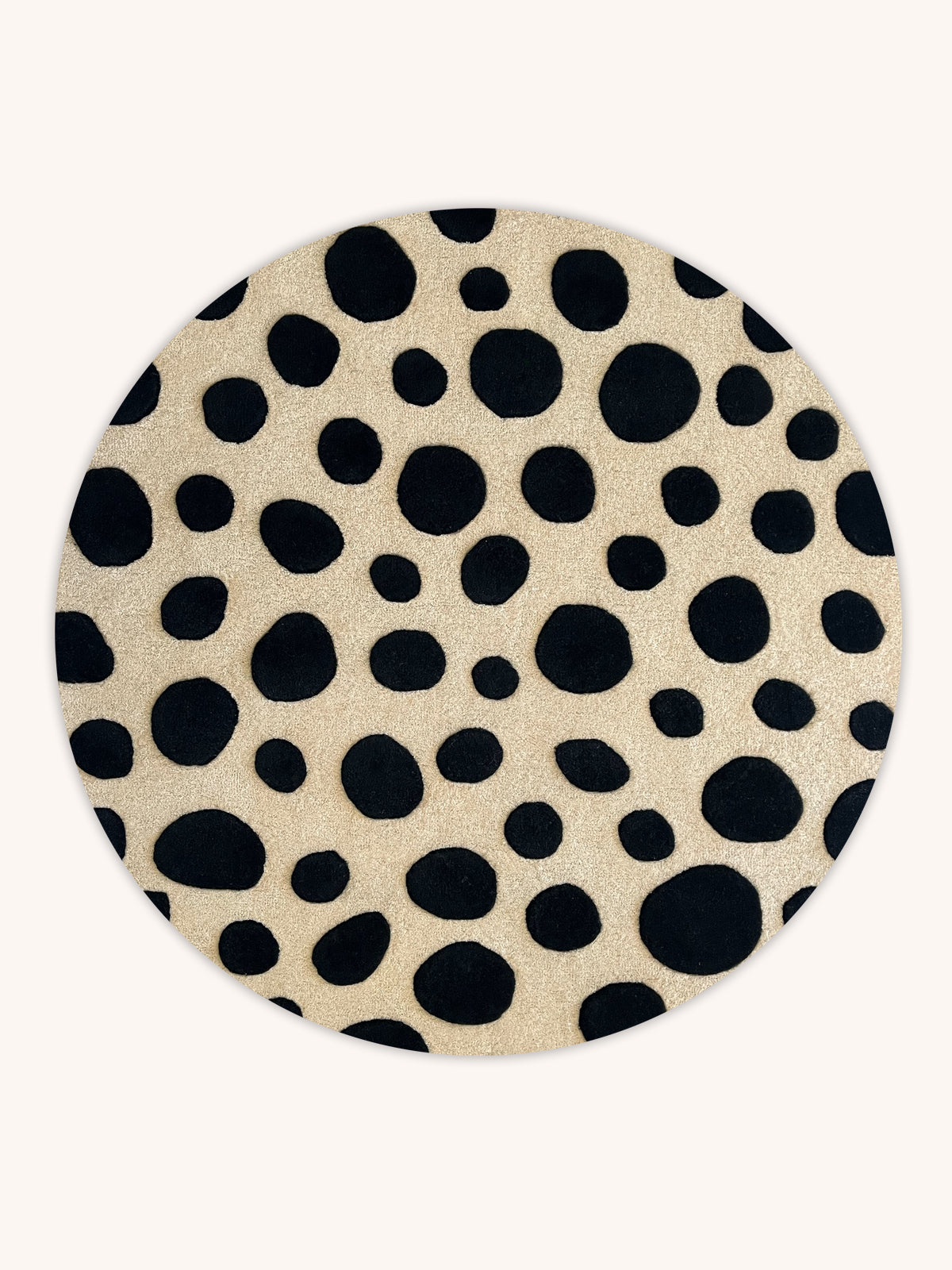 Maison Deux Rug CHEETAH Beige / Black Print Round Diam. 3.9ft | Playroom Avenue