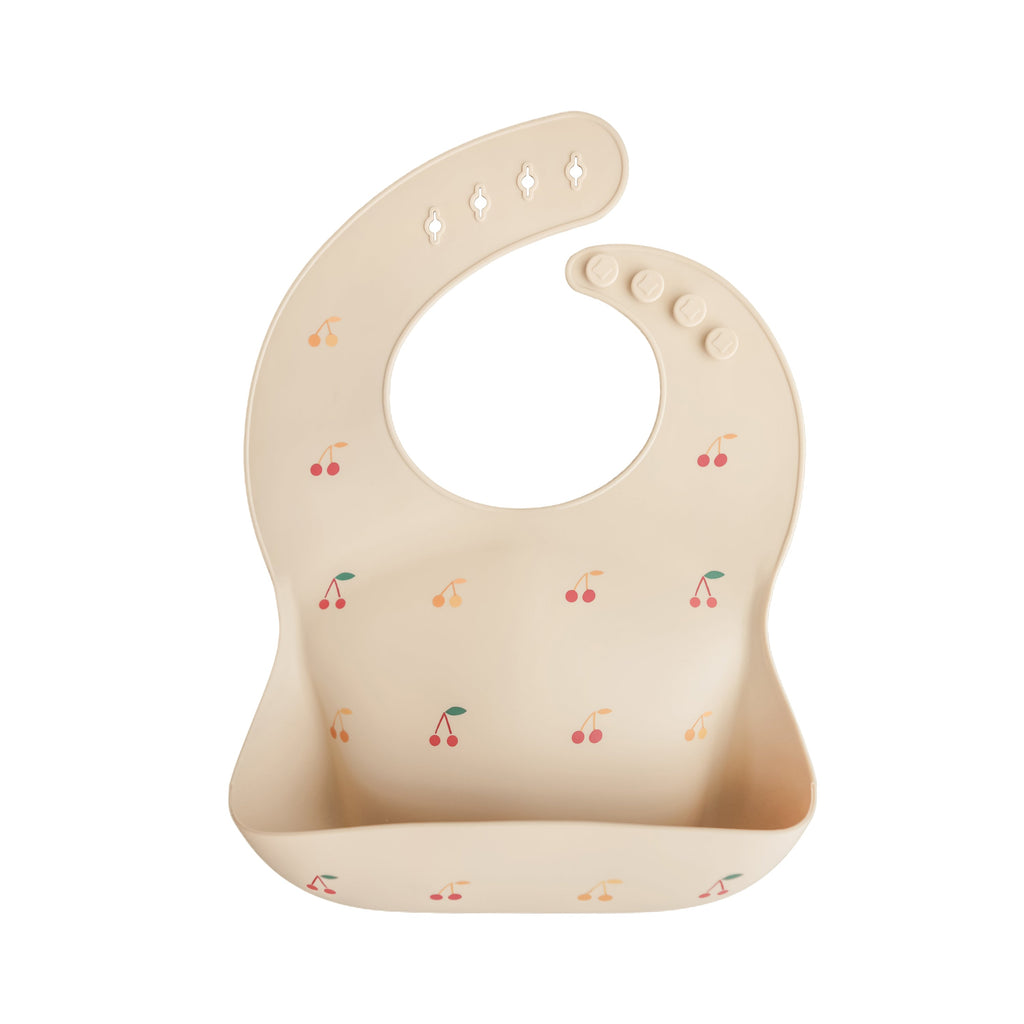 Mushie Silicone Baby Bib Cherries | Playroom Avenue