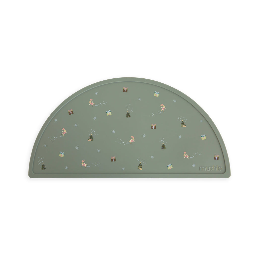 Mushie Silicone Placemat Christmas Bunny | Playroom Avenue