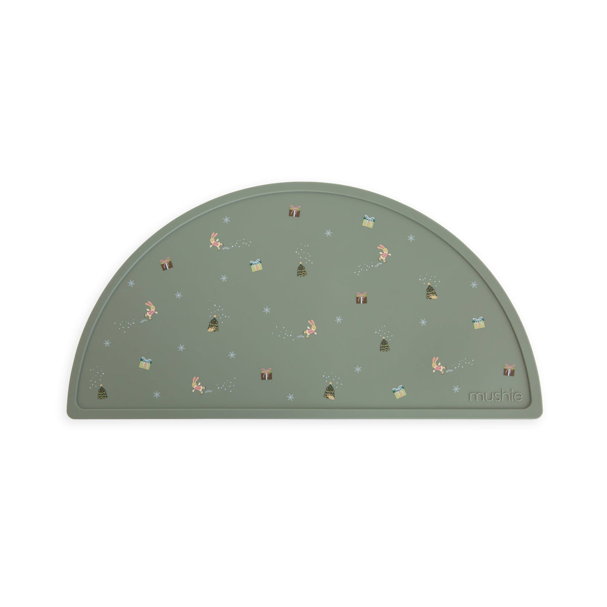 Mushie Silicone Placemat Christmas Bunny | Playroom Avenue