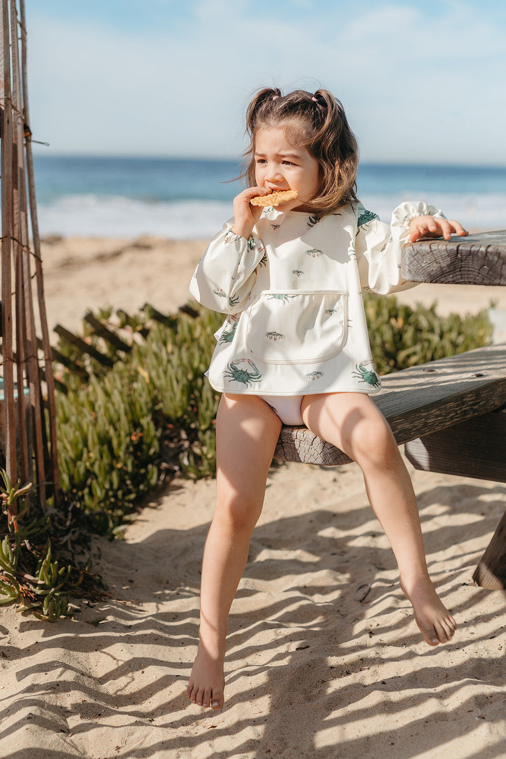 Milkbarn Strawberry Long Sleeve Pocket Bib | Playroom Avenue