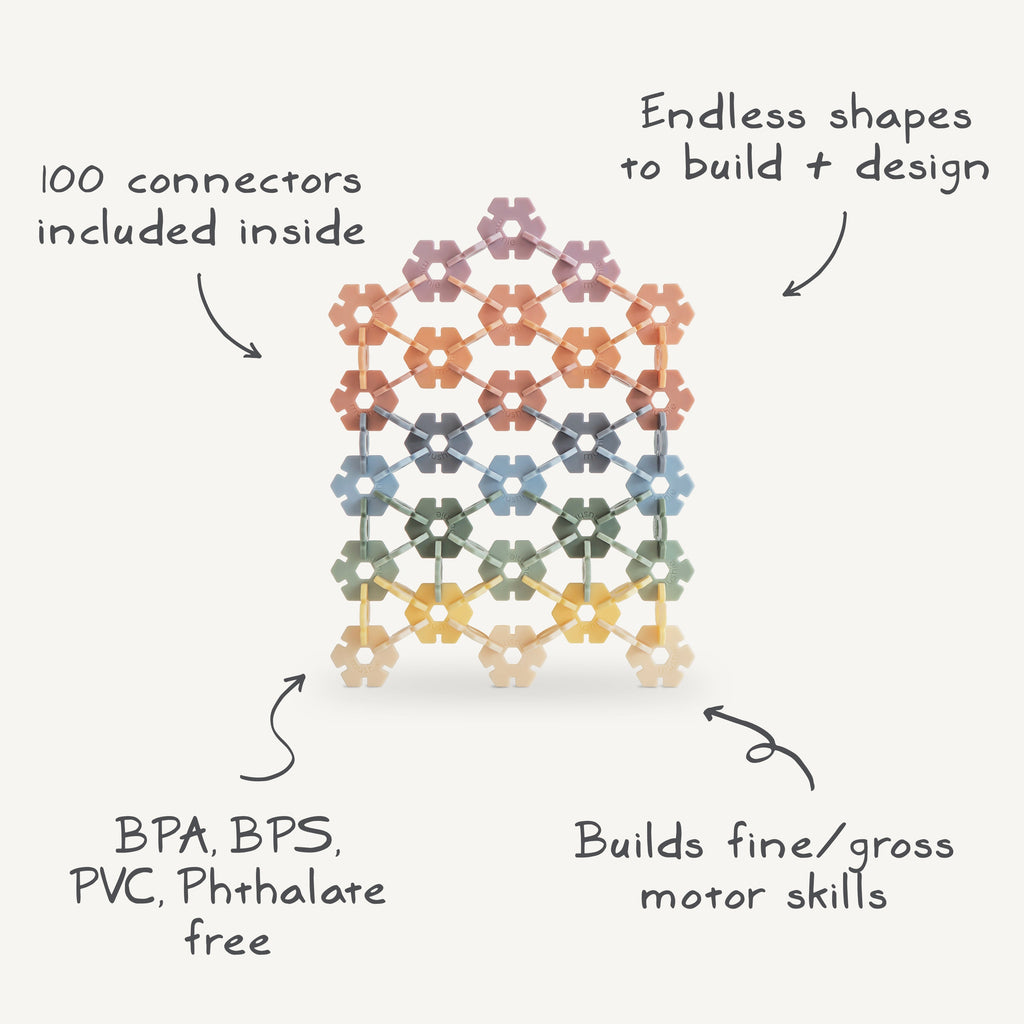 Mushie HEX Connect Building Toy Set | Playroom Avenue