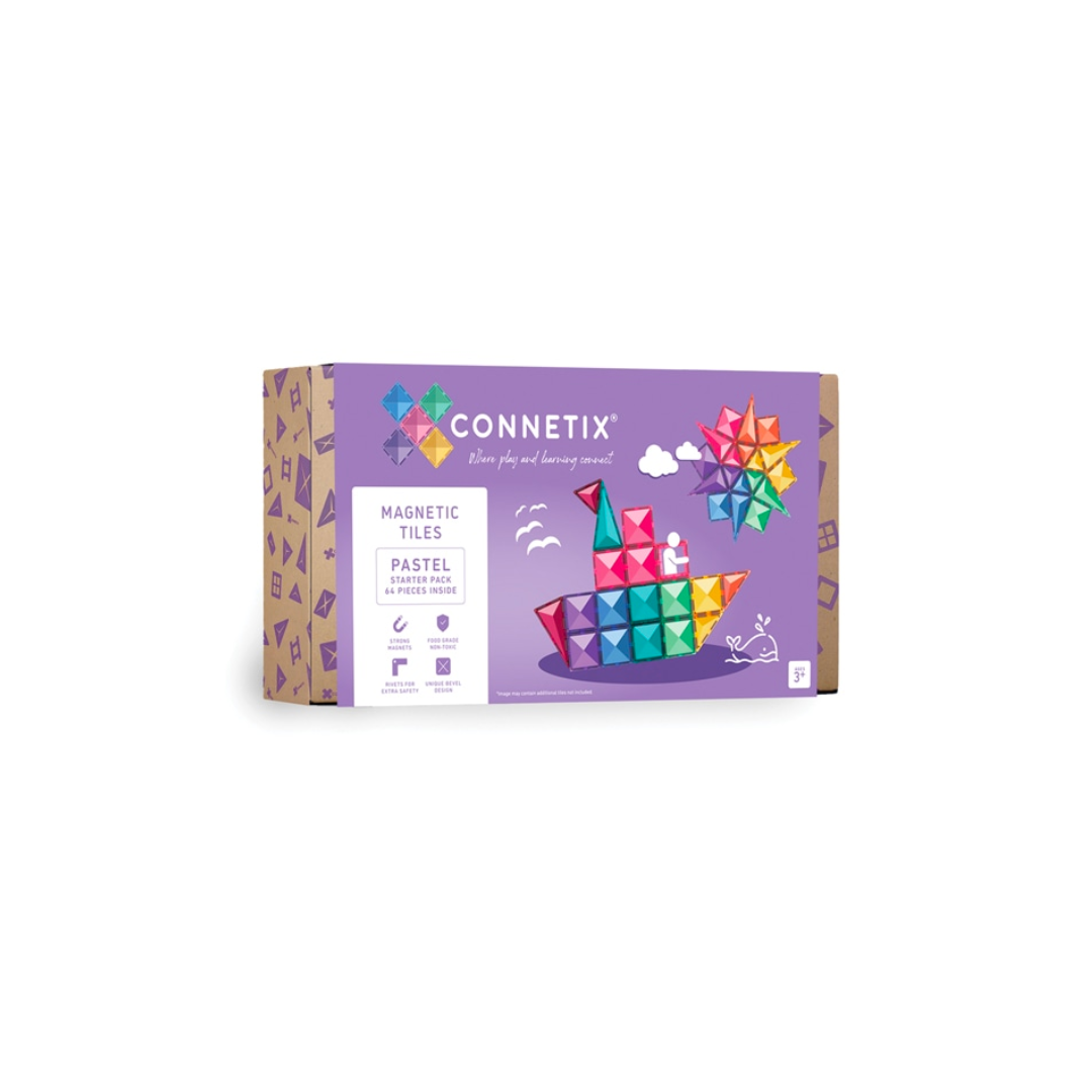 Connetix Magnetic Tiles | Pastel Starter Pack (64 pcs.)