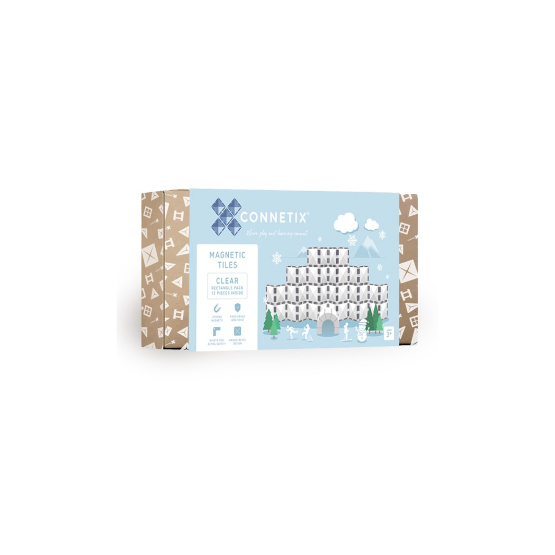 Connetix Magnetic Tiles | Clear Rectangle Pack (12 pcs)