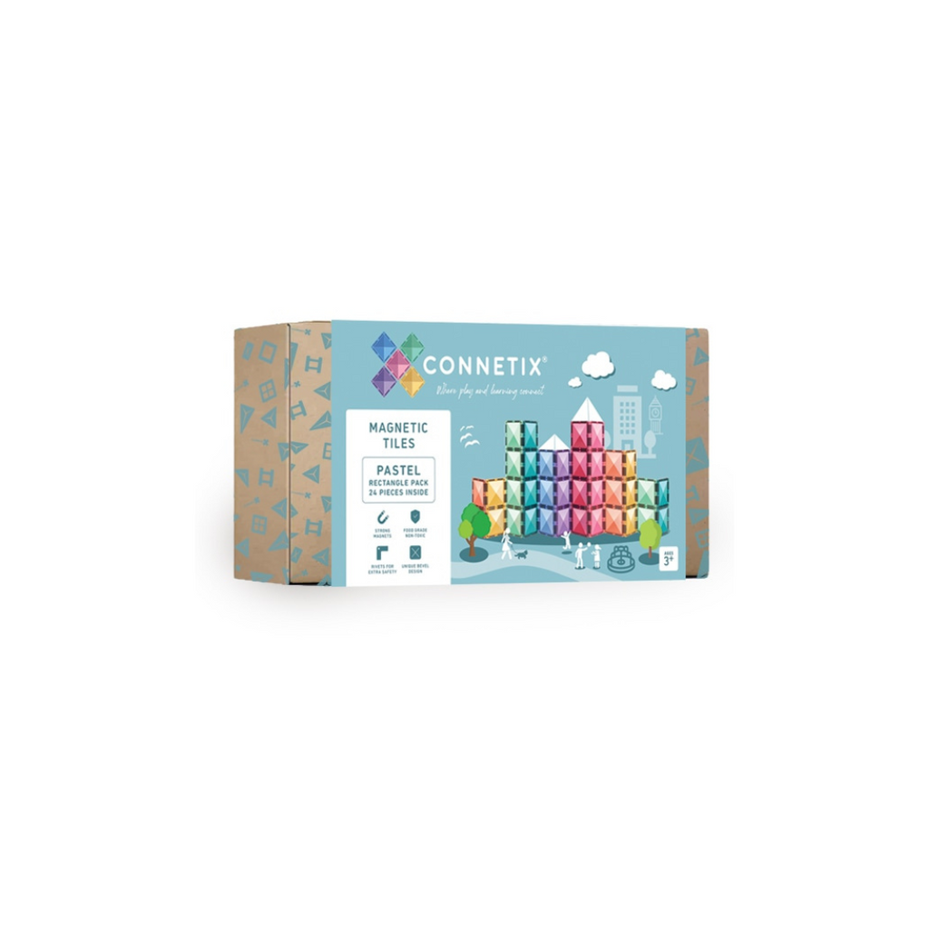 Connetix Magnetic Tiles | Pastel Rectangle Pack (24 pcs.)