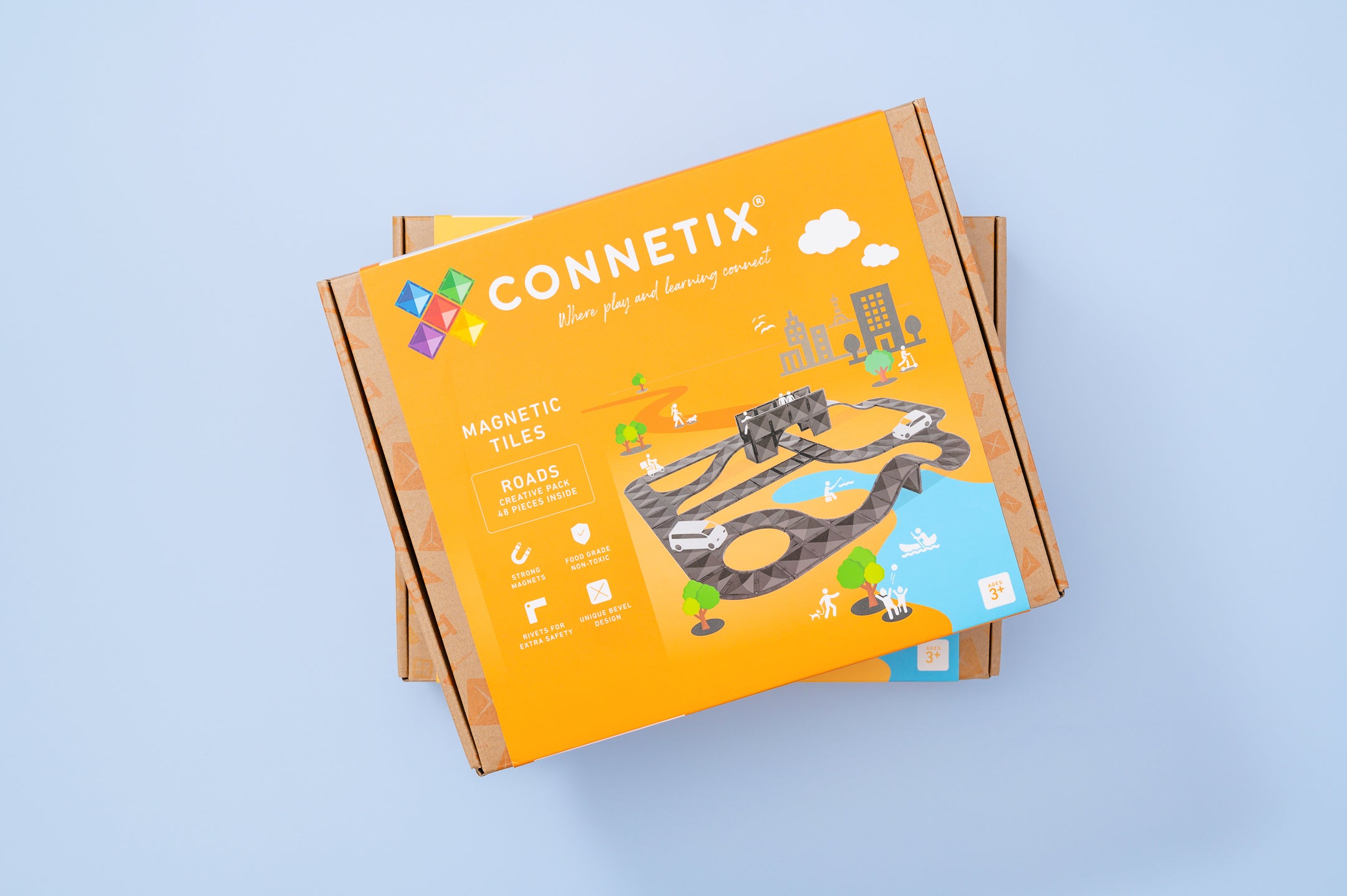 Connetix Magnetic Tiles | Roads Creative Pack (48 pcs)