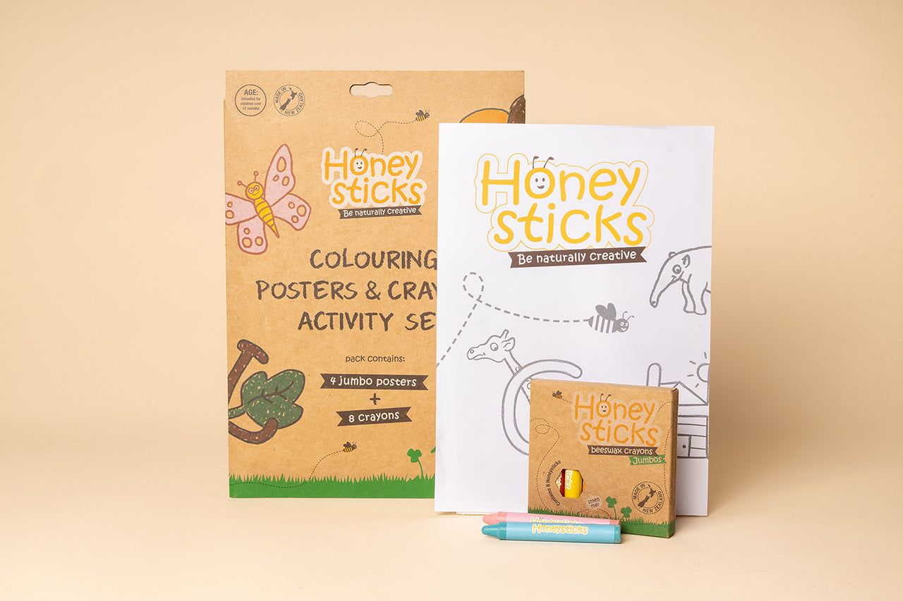 Honeysticks Jumbo Posters and Crayons Activity Set | Playroom Avenue