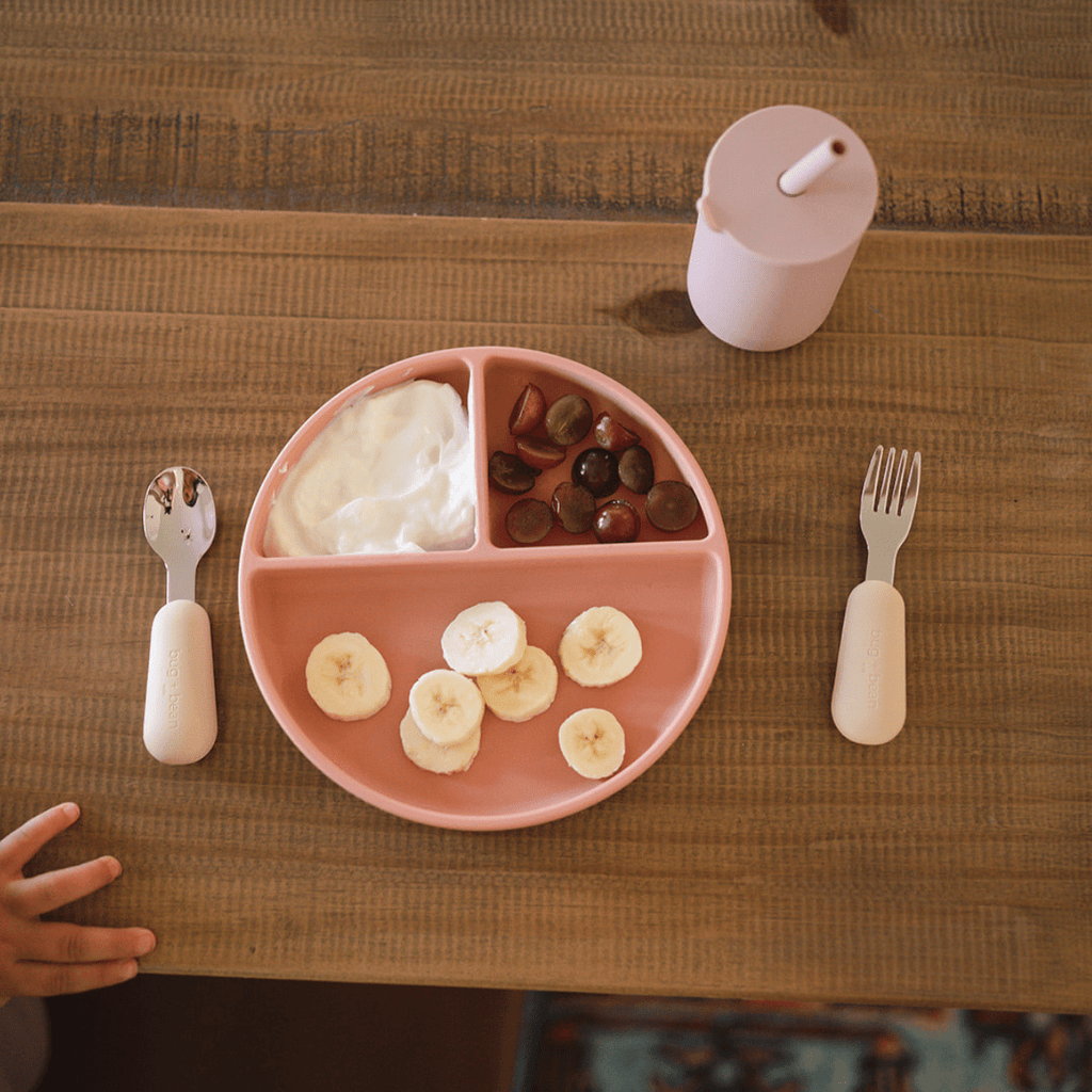 bug + bean kids Silicone Cup with Lid + Straw | Playroom Avenue