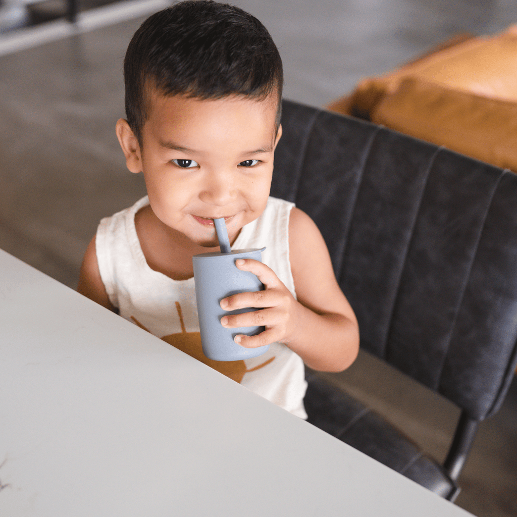 bug + bean kids Silicone Cup with Lid + Straw | Playroom Avenue