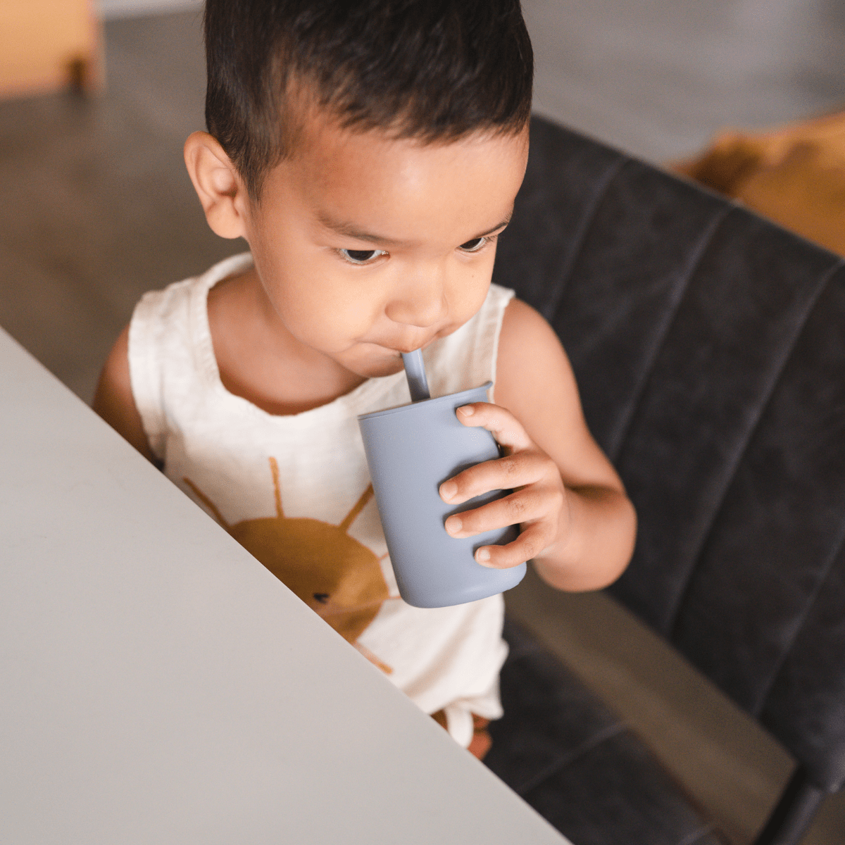 bug + bean kids Silicone Cup with Lid + Straw | Playroom Avenue