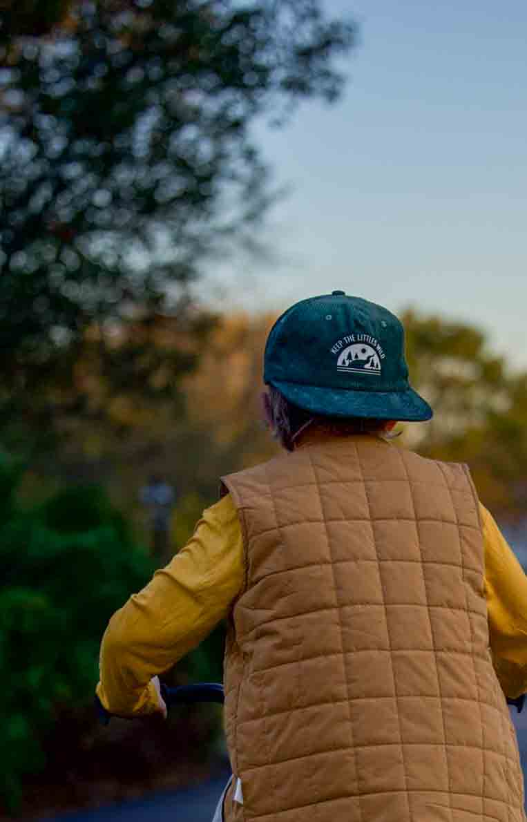 Keep the Littles Wild Green Rivers corduroy SnapBack hat for toddlers and youth | Playroom Avenue