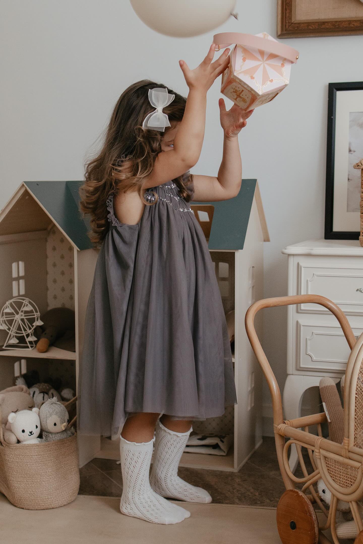 Le Petit Lapin | Cotton Tulle Dress | Sleet Gray | Playroom Avenue