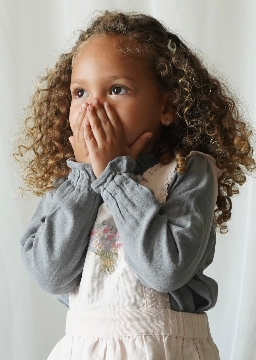 La Petit Lapin Emery | Organic Muslin Cotton Blouse | Slate | Playroom Avenue