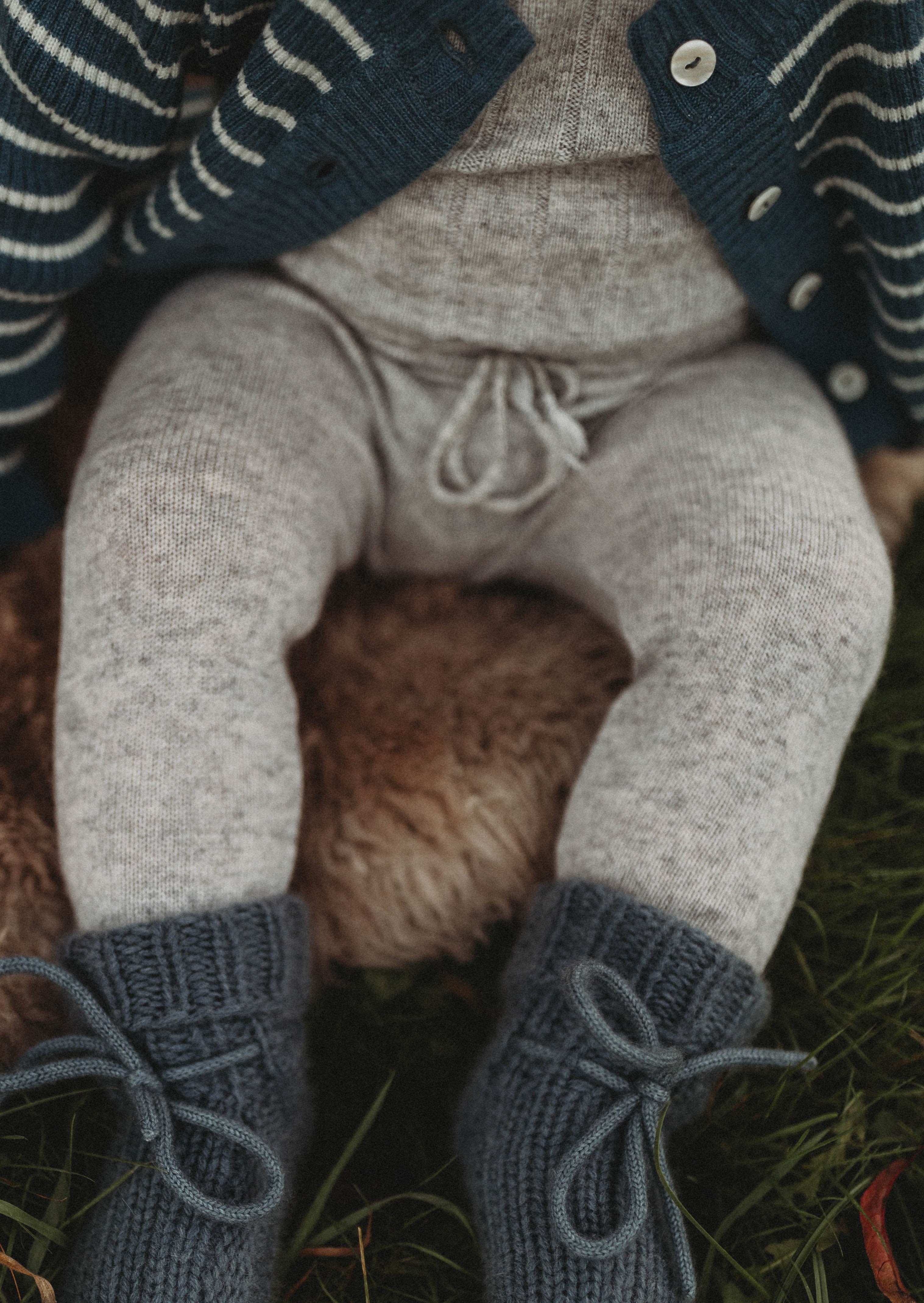 La Petit Lapin Cashmere Footless Leggings | Grey Dawn | Playroom Avenue