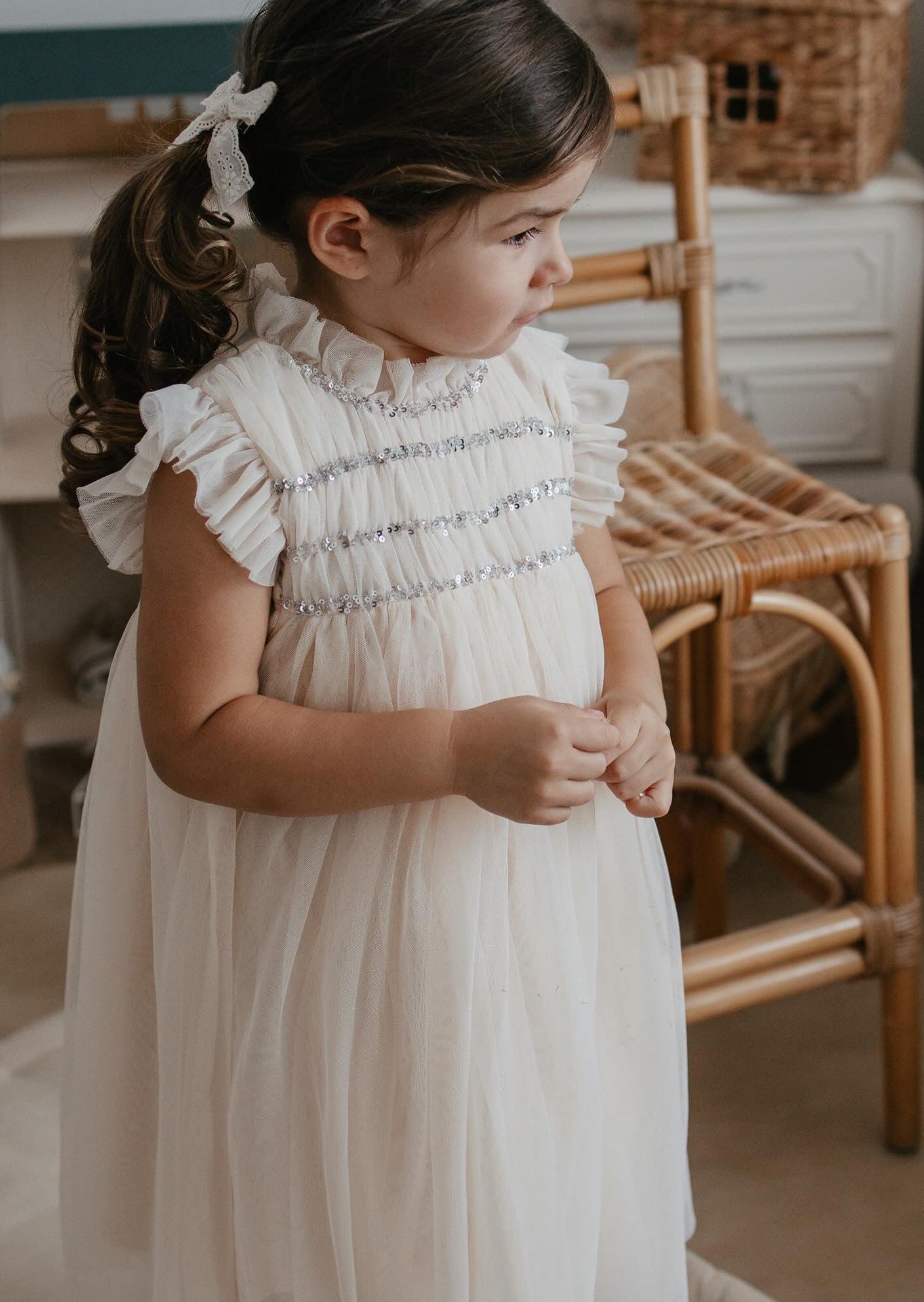 Le Petit Lapin Scarlett | Cotton Tulle Dress | Vintage Cream | Playroom Avenue