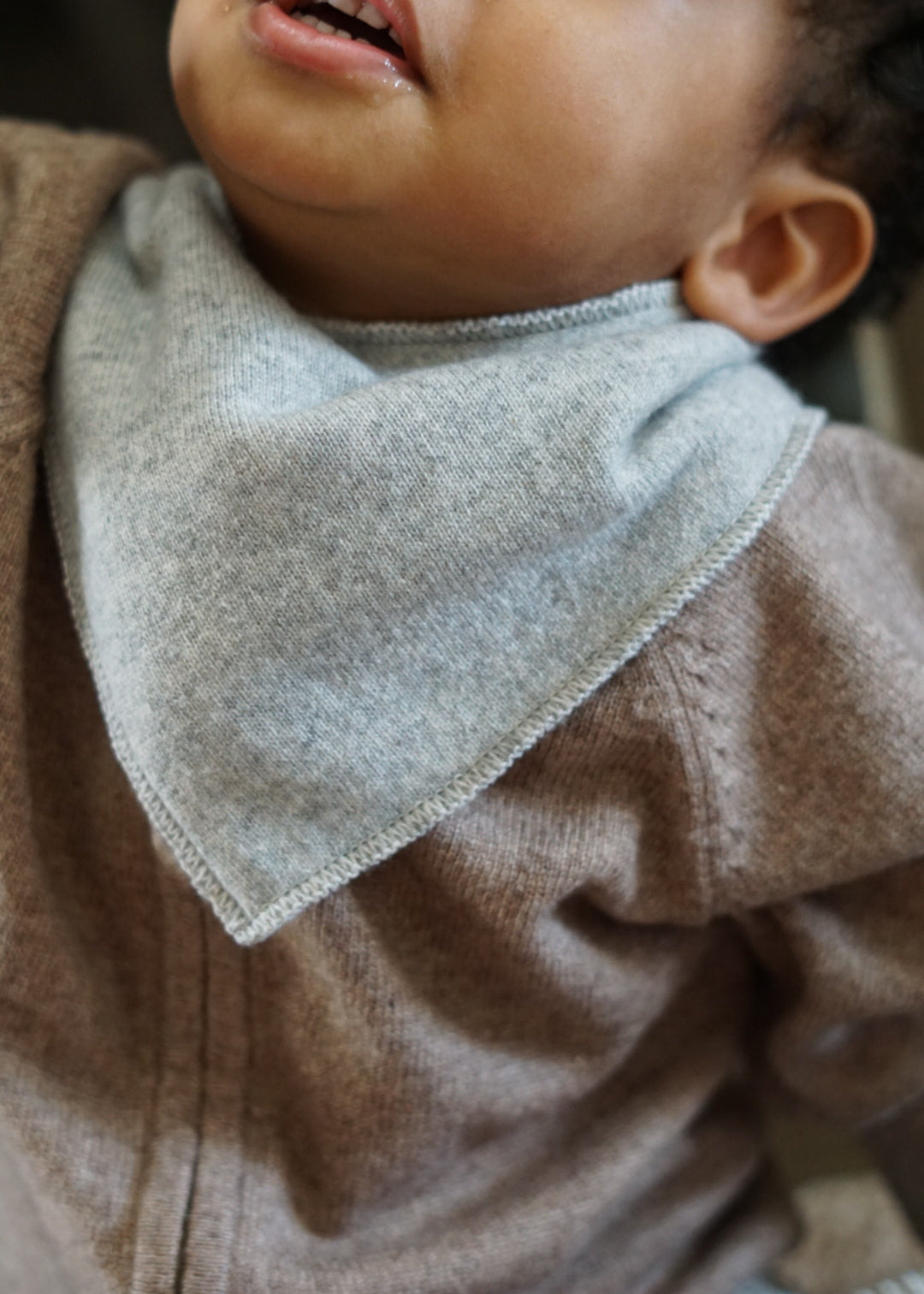 La Petit Lapin Cashmere Triangle Bib Scarf | Gray Melange | Playroom Avenue