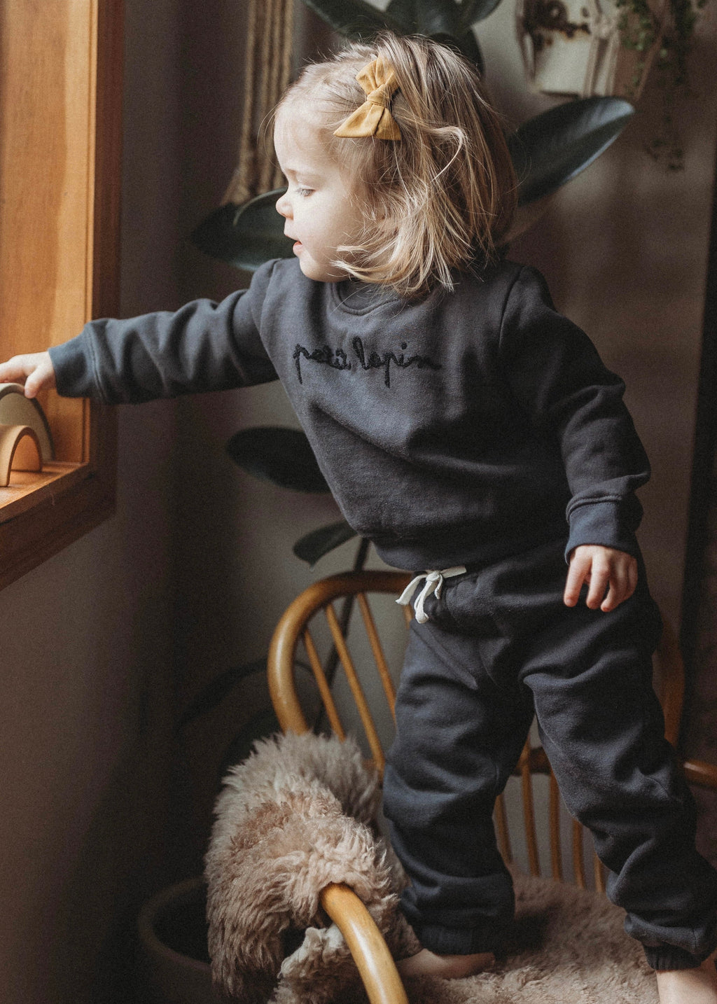 La Petit Lapin Finley | Cotton Fleece Sweatsuit Set | Petit Lapin | Midnight | Playroom Avenue