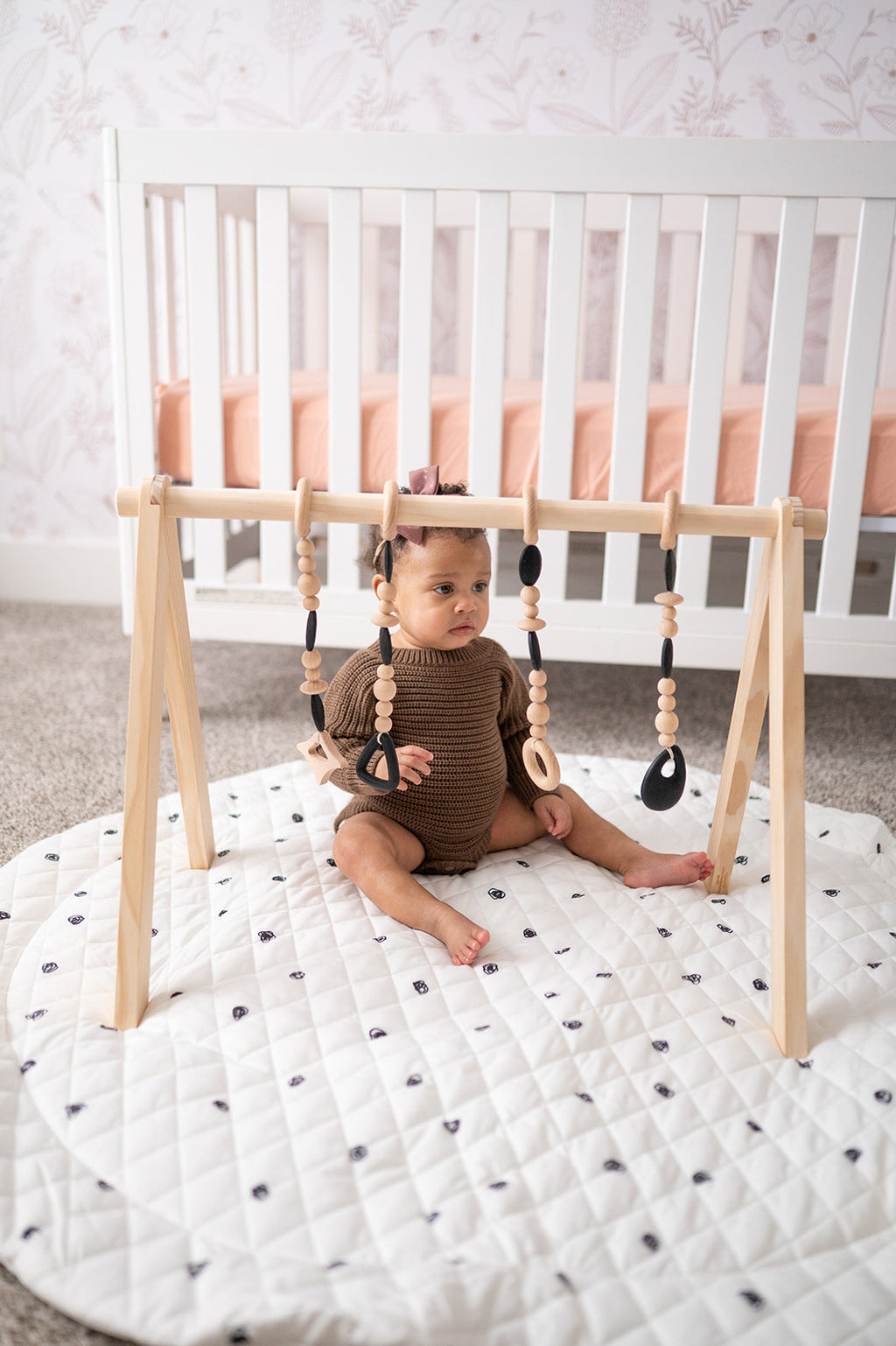 Poppyseed Play Wooden Baby Gym Black | Playroom Avenue