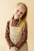 Organic Corduroy Pinafore Dress - Oat