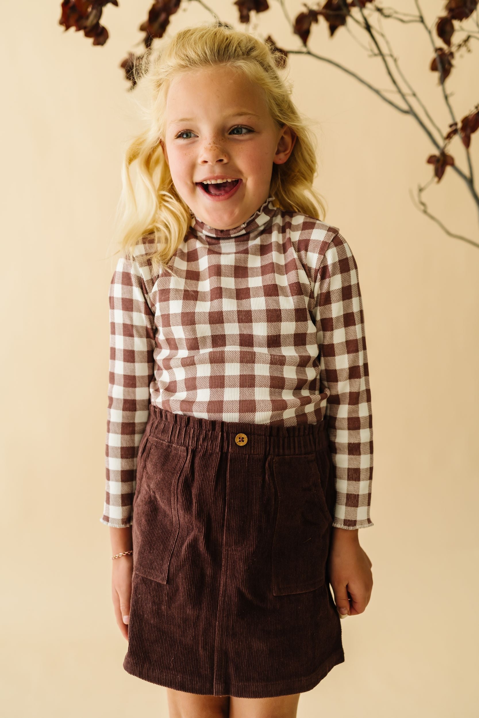 Makemake Organics Organic Tee and Corduroy Skirt Set - Plum