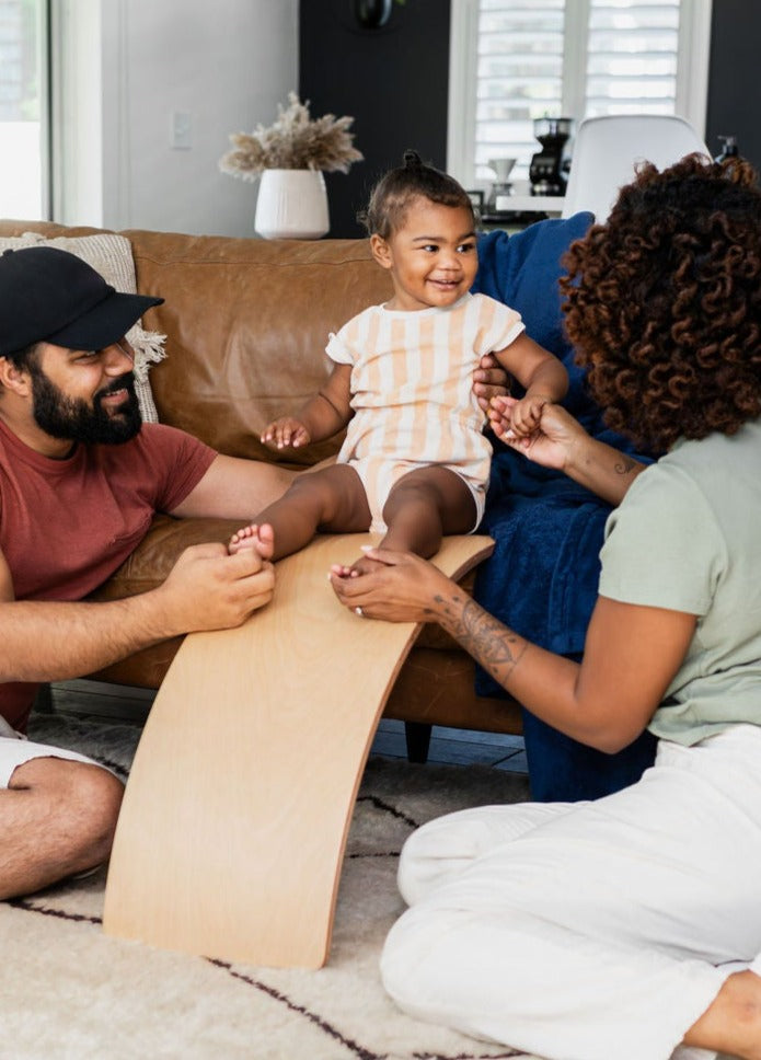 Poppyseed Play Wooden Balance Boards Natural Wood Bottom | Playroom Avenue