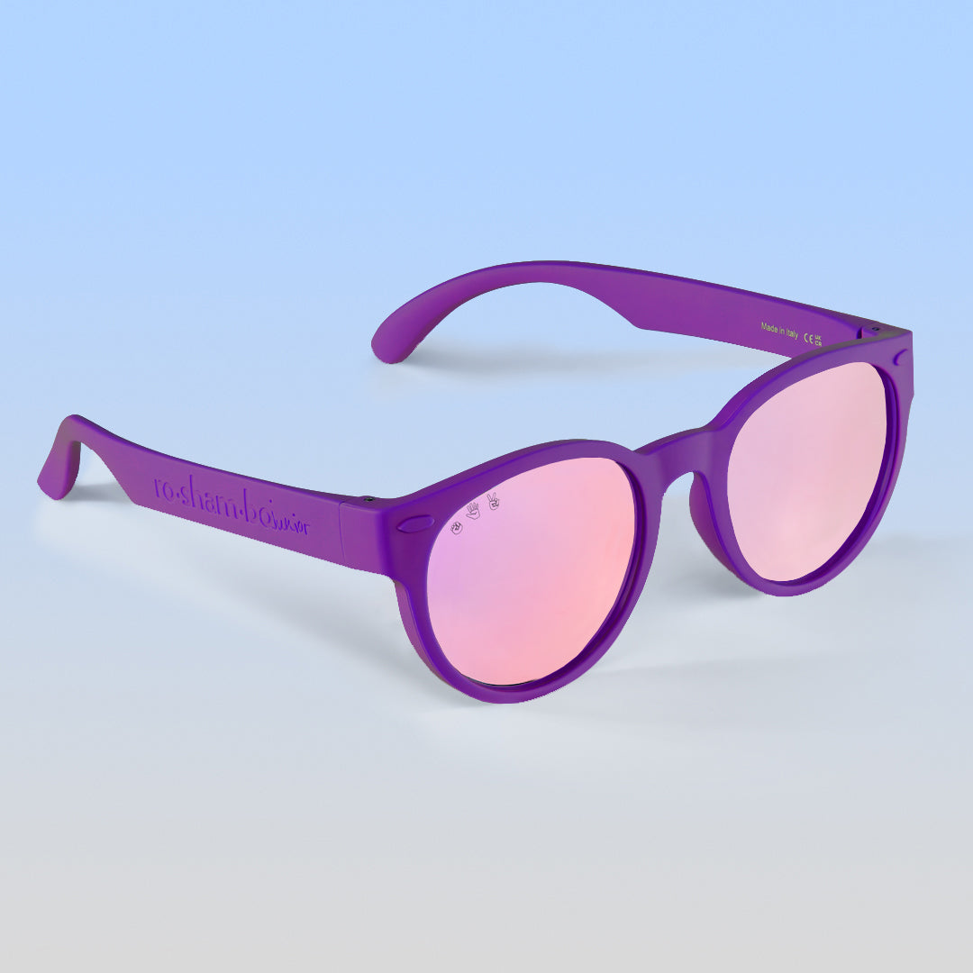 ro•sham•bo Daphne Rounds | Junior Polarized Mirrored (Rose Gold) Lens Purple Frame | Playroom Avenue
