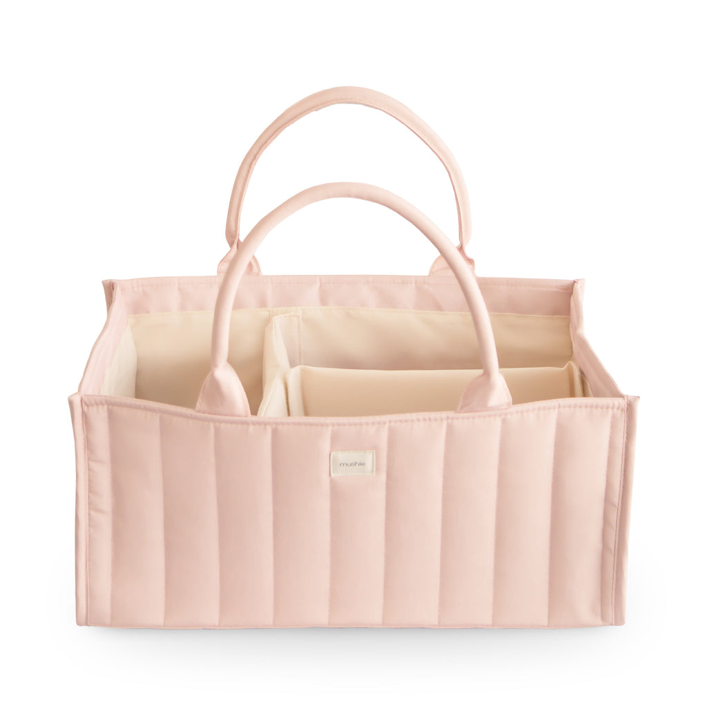 Mushie Diaper Caddy Blush | Playroom Avenue