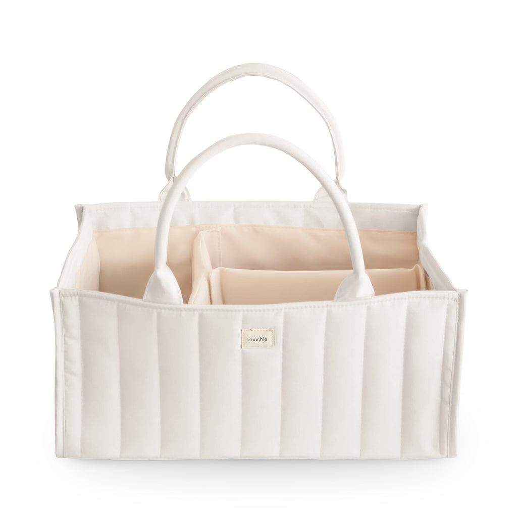 Mushie Diaper Caddy Ivory | Playroom Avenue