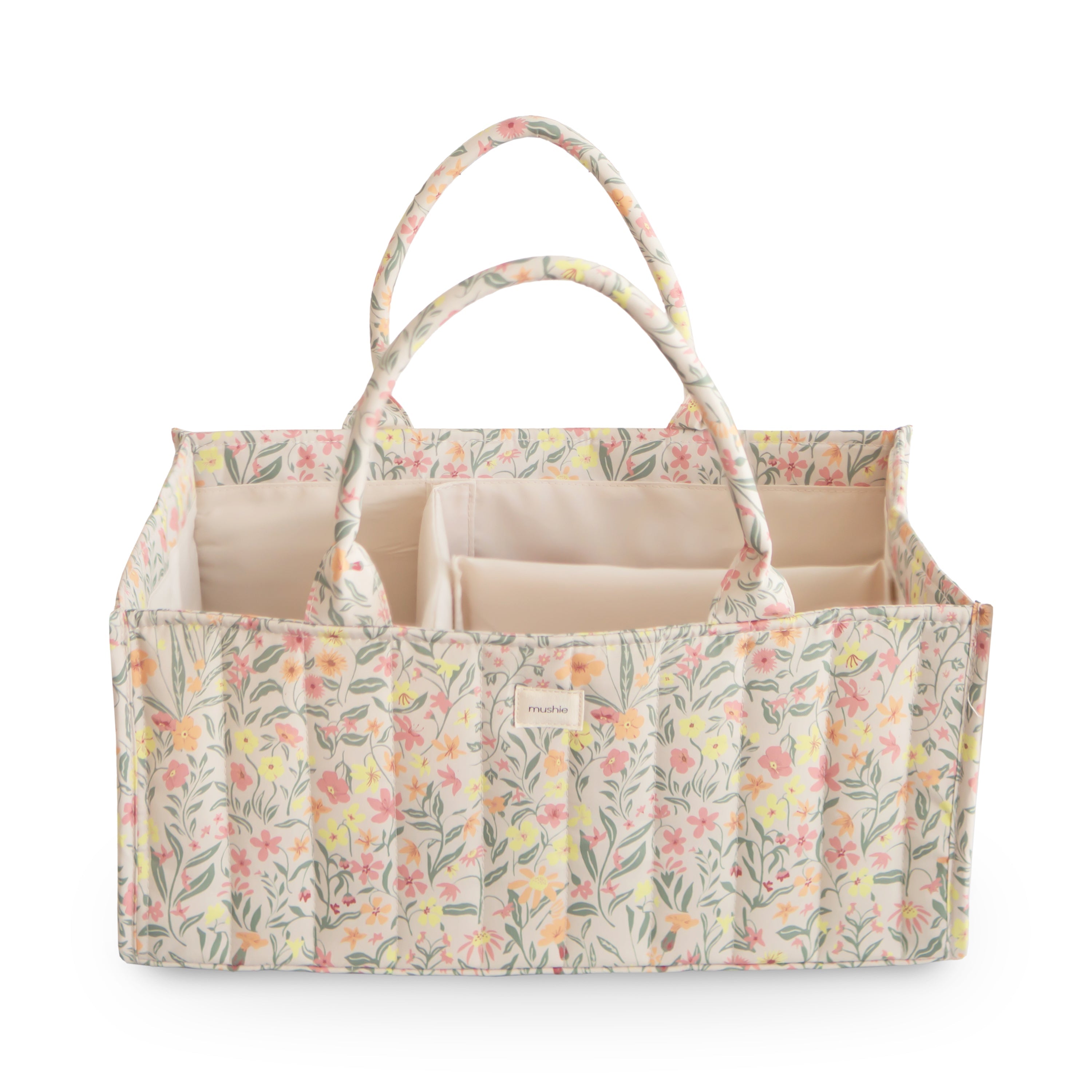 Mushie Diaper Caddy Pastel Blooms | Playroom Avenue