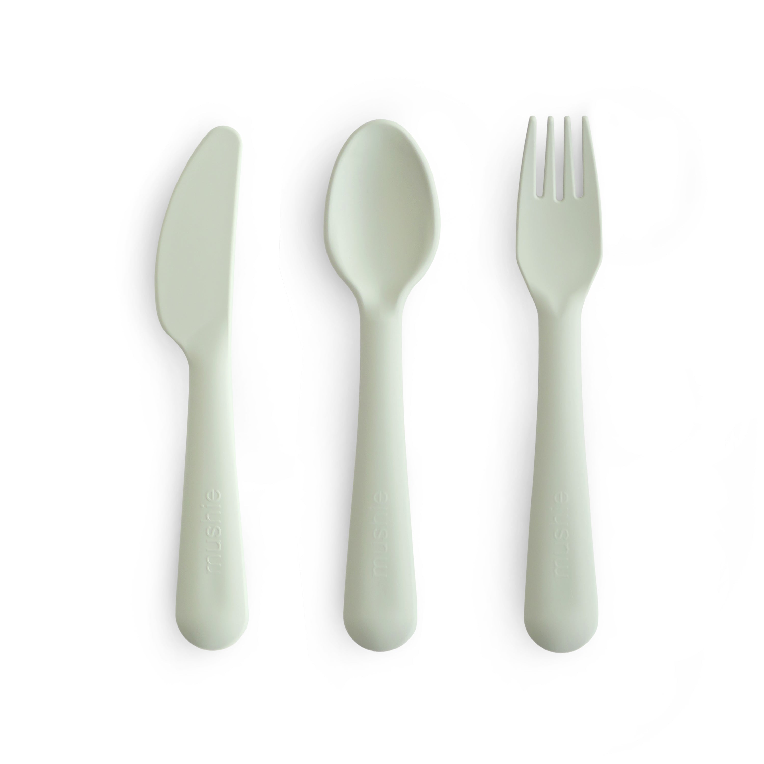 Mushie Dinnerware Cutlery Set Sage | Playroom Avenue