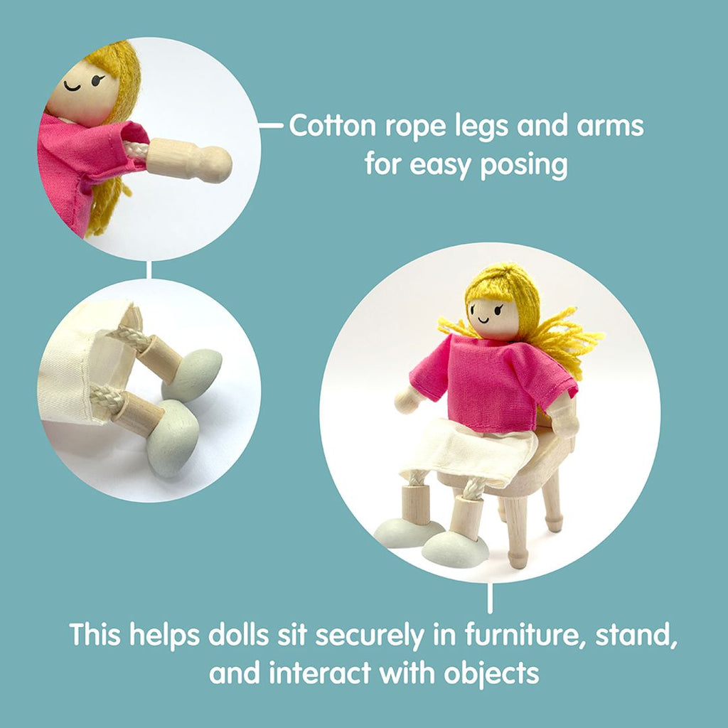PlanToys Mom Dollhouse Figure - Dark Skin Tone | Playroom Avenue