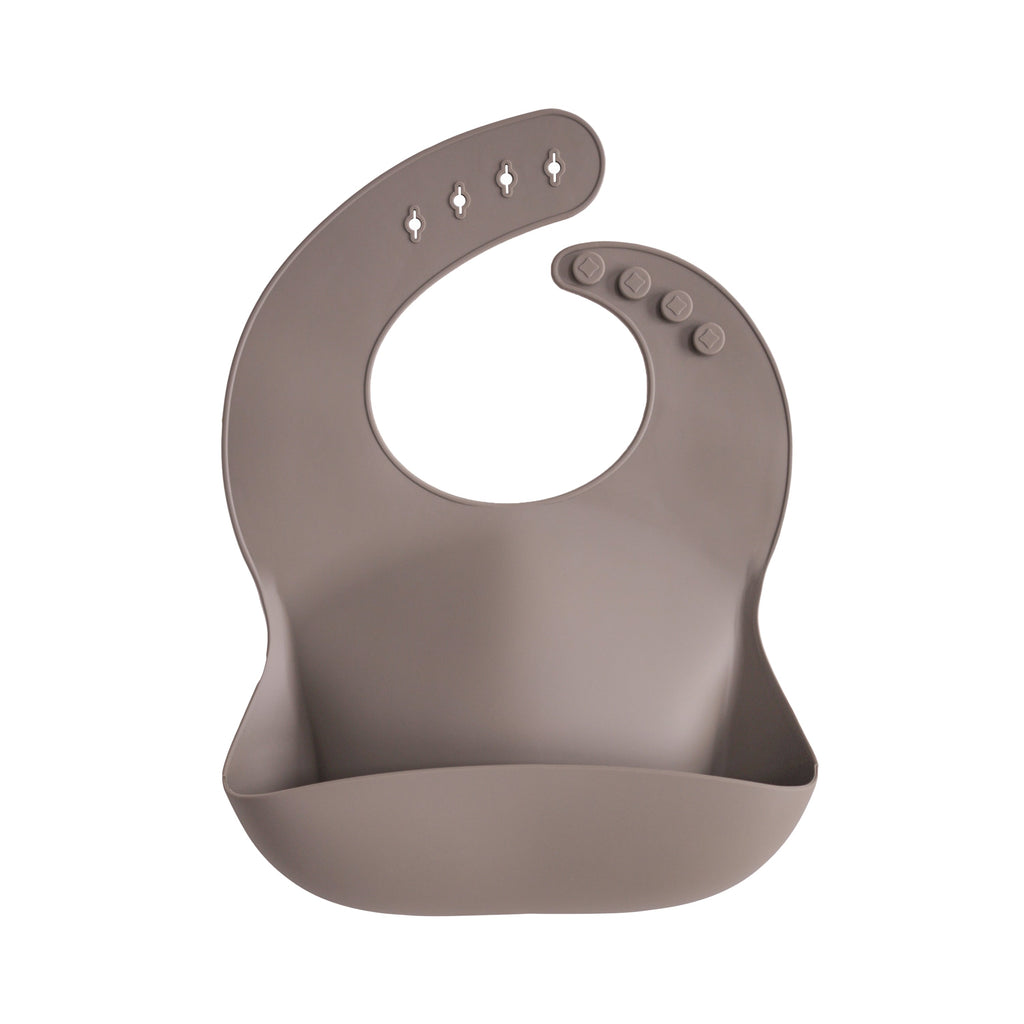 Mushie Silicone Baby Bib Dove Gray | Playroom Avenue