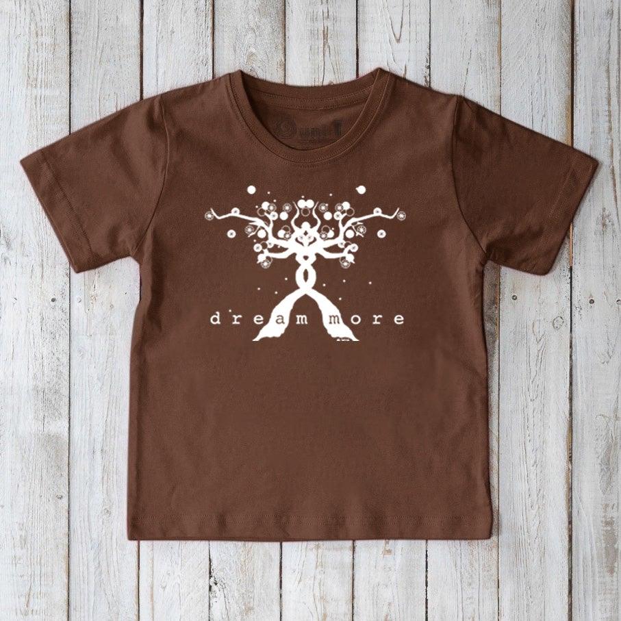 Uni-T "Dream More" Positive Message T-Shirt for Kids Chocolate | Playroom Avenue