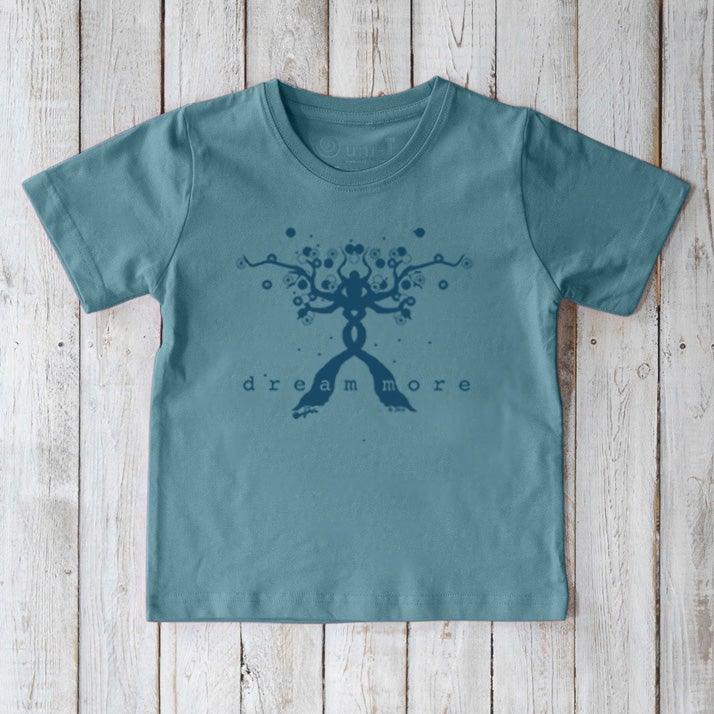 Uni-T "Dream More" Positive Message T-Shirt for Kids Marine Blue | Playroom Avenue
