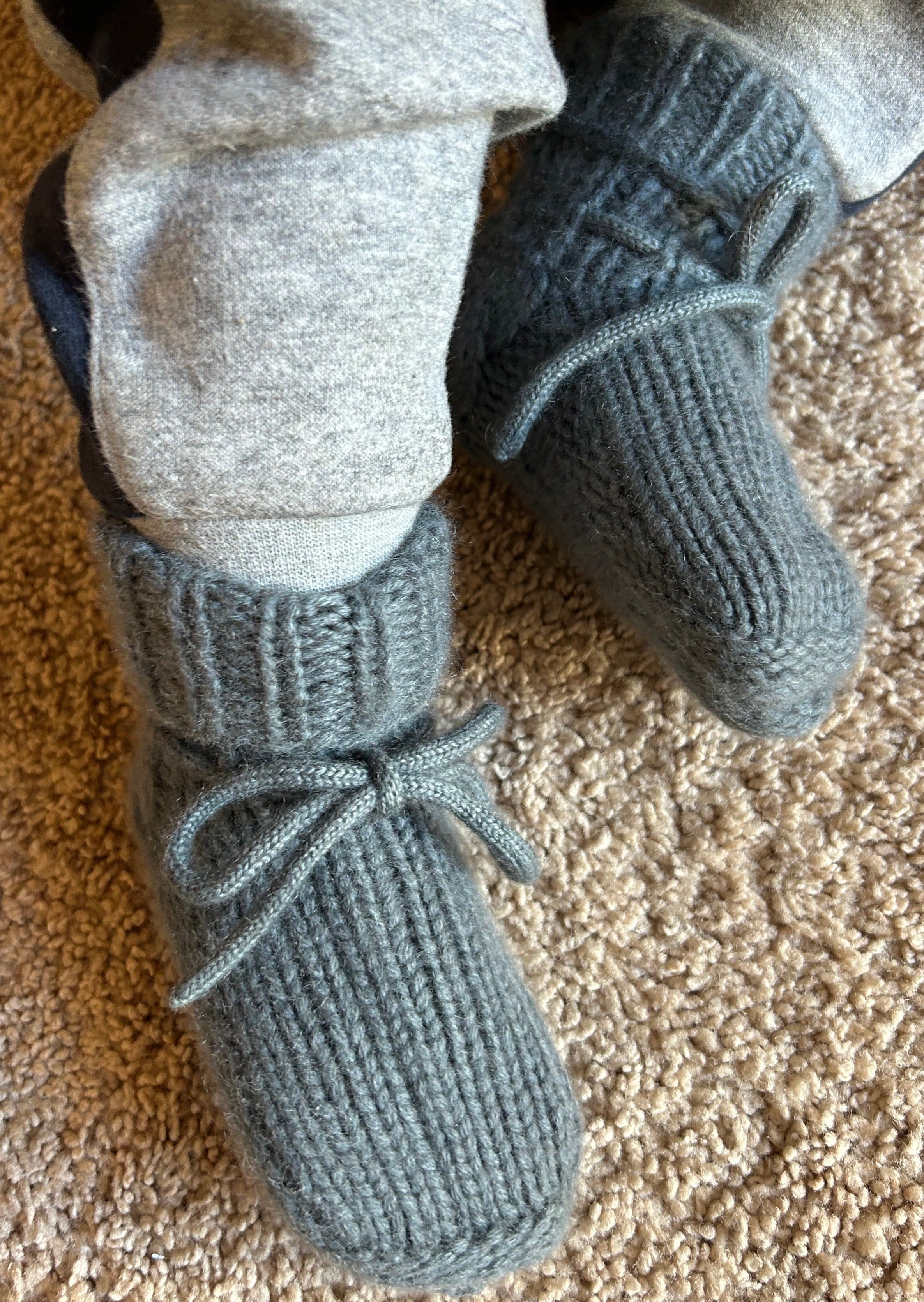 La Petit Lapin Cashmere Booties | Graphite | Playroom Avenue