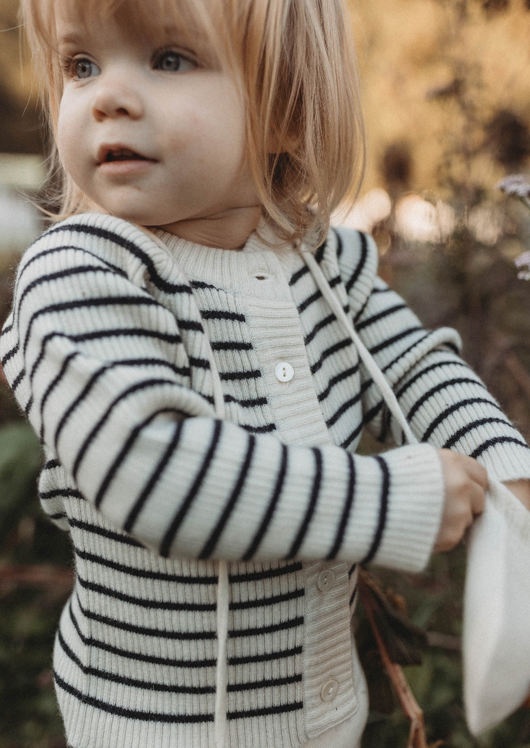 La Petit Lapin Cashmere Cardigan | Black/White | Playroom Avenue