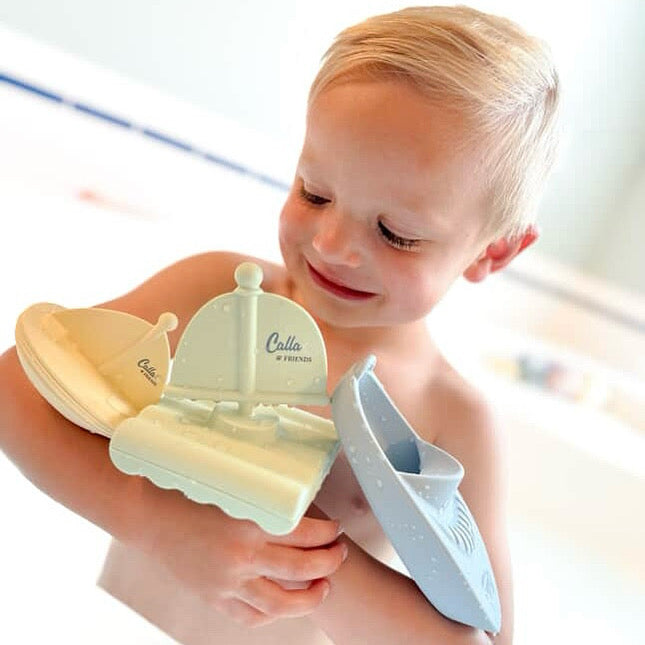 Calla and Friends Ryder's Racing Bath Boats Powder Blue | Playroom Avenue