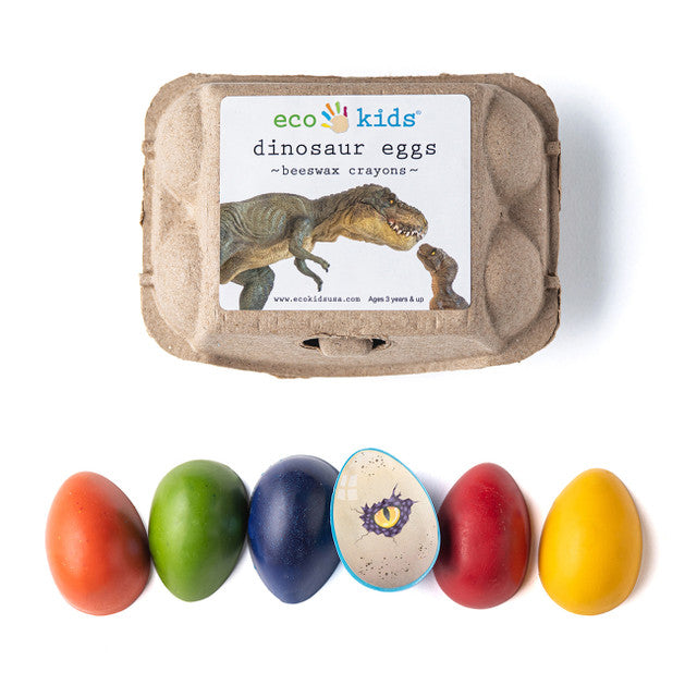 Eco-Kids Non-Toxic Beeswax Crayons - Dinosaur Eggs | Playroom Avenue