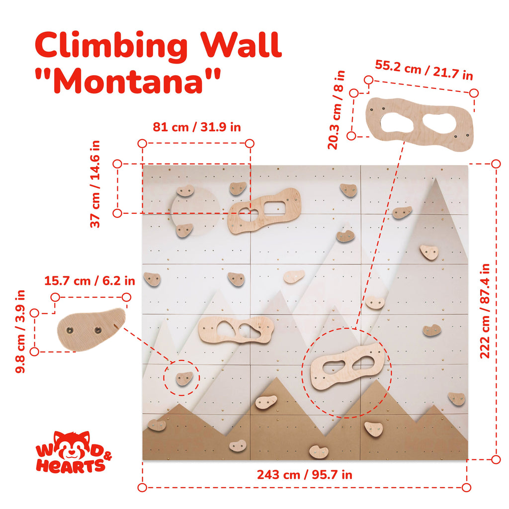 Wood and Hearts Indoor Climbing Wall | Playroom Avenue