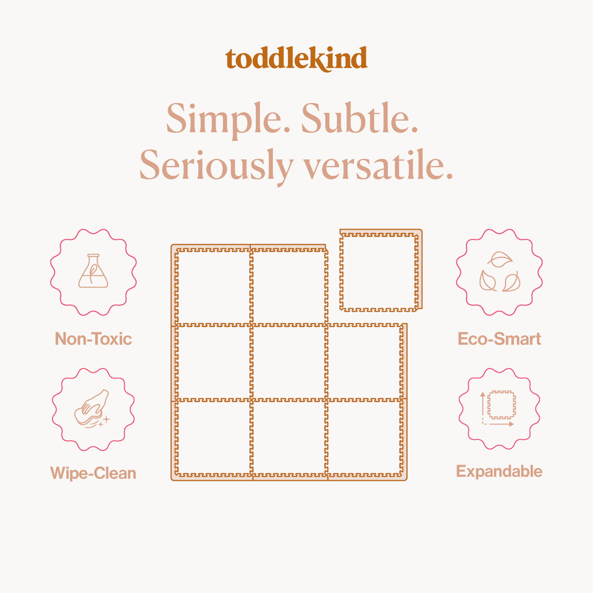 Toddlekind Classic Mat | Blush | Playroom Avenue